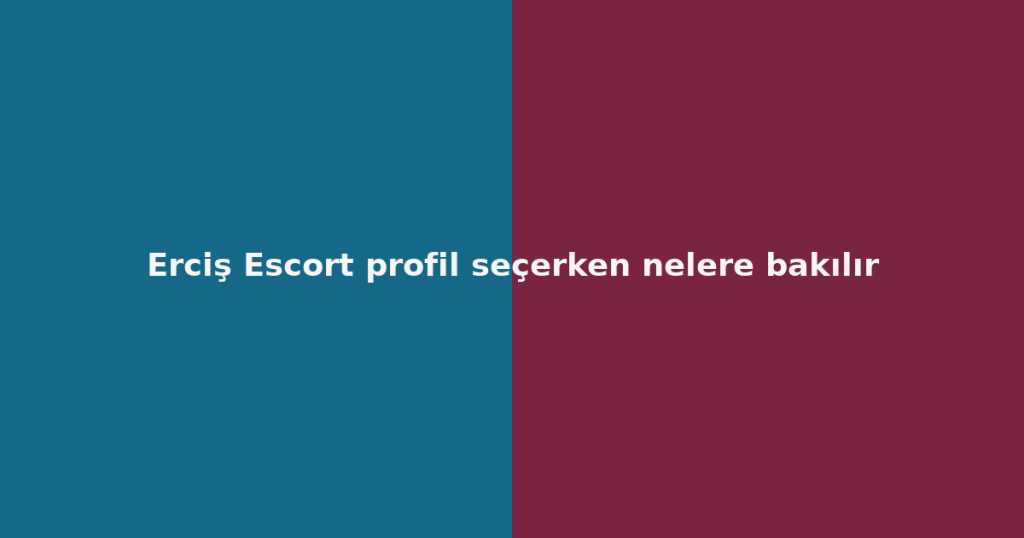 Erciş Escort profil seçerken nelere bakılır